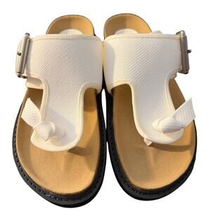 NEW Cosy Island Women's Thong Platform Sandals/Slides Beach Shoes White Size 6.5